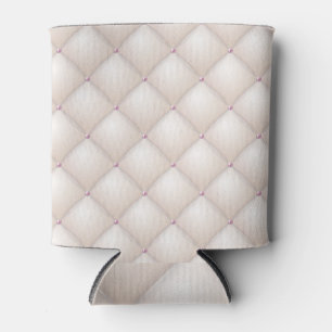 Cream leather, vintage upholstery texture. can cooler
