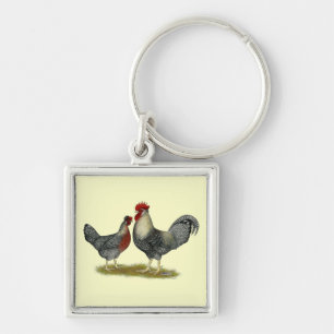 Cream Legbar Chickens Key Ring