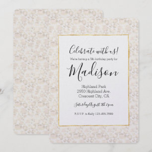 Cream Leopard Print Invitation