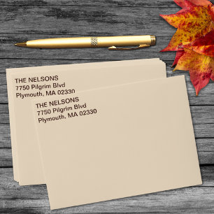 Cream Light Tan Coloured Pre-Addressed Envelope