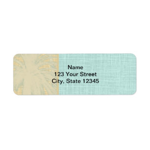 Cream Linen and Blue Palm Trees