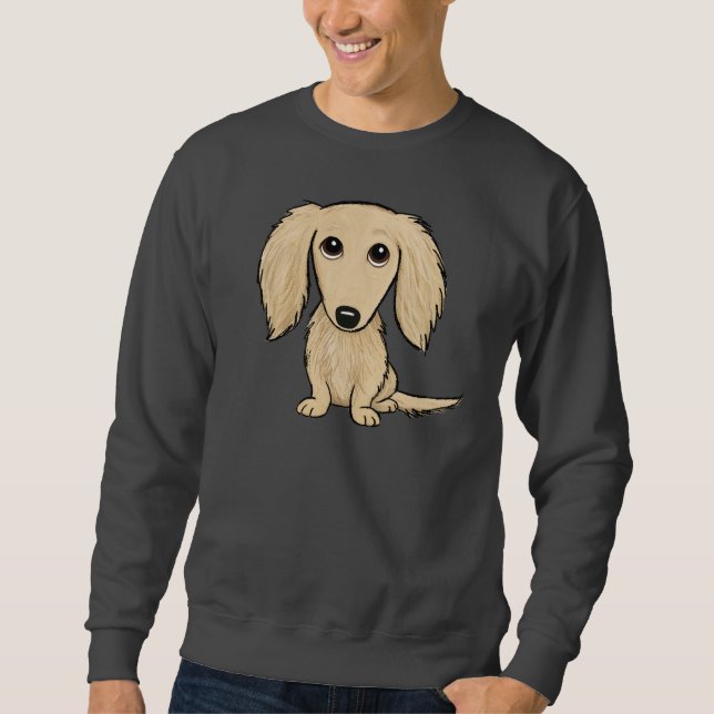 Cream Longhaired Dachshund Sweatshirt (Front)