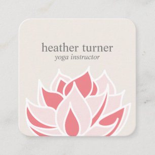 Cream Lotus wellness spa massage yoga   Square Business Card