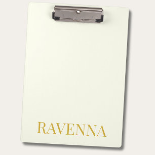 Cream Luxury Custom Serif Name Gift For Her Clipboard