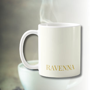 Cream Luxury Custom Serif Name Gift For Her Coffee Mug