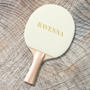 Cream Luxury Custom Serif Name Gift For Her Ping Pong Paddle