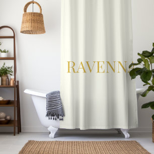 Cream Luxury Custom Serif Name Gift For Her Shower Curtain