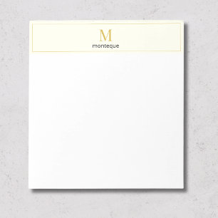 Cream Luxury Serif Personalized Monogram Notepad