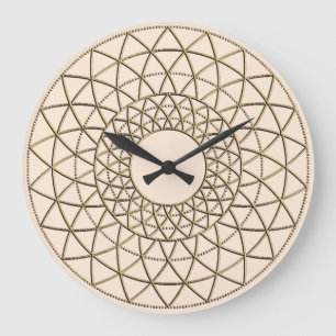 Cream Metallic Circle Pattern Acrylic Wall Clock