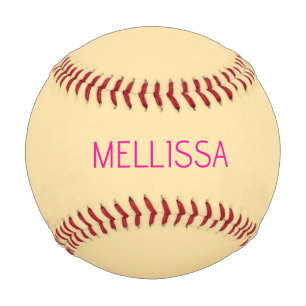 Cream minimalist custom name baseball