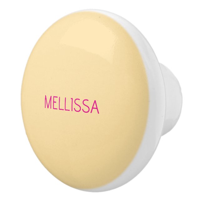 Cream minimalist custom name  ceramic knob (Right)