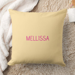 Cream minimalist custom name cushion