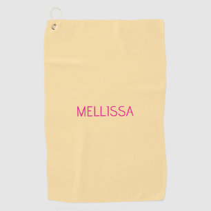 Cream minimalist custom name  golf towel