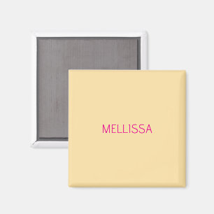 Cream minimalist custom name  magnet