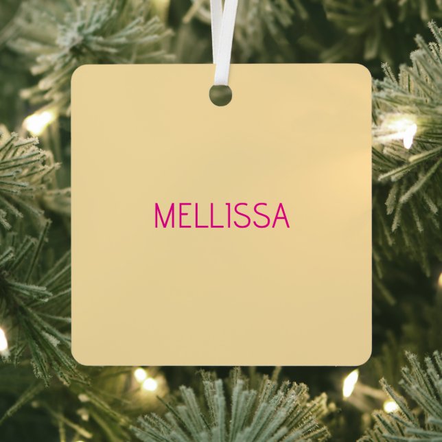 Cream minimalist custom name  metal tree decoration (Insitu)