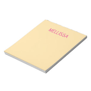 Cream minimalist custom name notepad