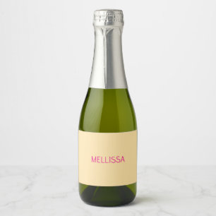 Cream minimalist custom name sparkling wine label