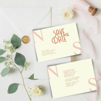 Cream Minimalist & Elegant Bold Initials Wedding