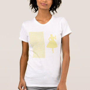 Cream Modern Houndstooth w/ Fashion Silhouette T-Shirt