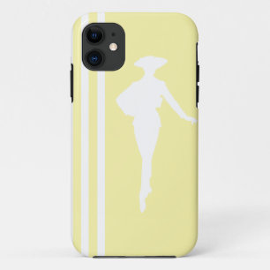 Cream Modern Stripes with Fashion Silhouette Case-Mate iPhone Case
