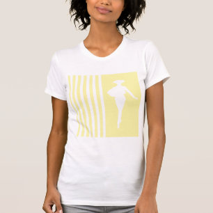Cream Modern Stripes with Fashion Silhouette T-Shirt