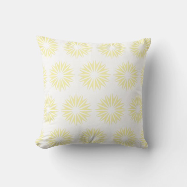 Cream Modern Sunbursts Cushion (Front)