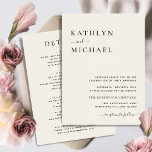 Cream Modern Typography All In One Simple Wedding Invitation<br><div class="desc">Cream All In One Modern Typography on Grey Simple Minimalist Wedding Invitation Card. Celebrate your special day with this elegant and beautiful wedding invitation card to beautify your special occasion. All the texts are pre-arranged for you to personalise easily and quickly with your own details. If you need further customisation...</div>