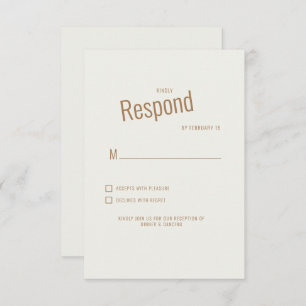 Cream Modern Wedding RSVP