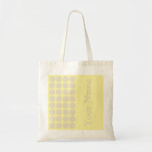 Cream Neutral Dots with name text Tote Bag