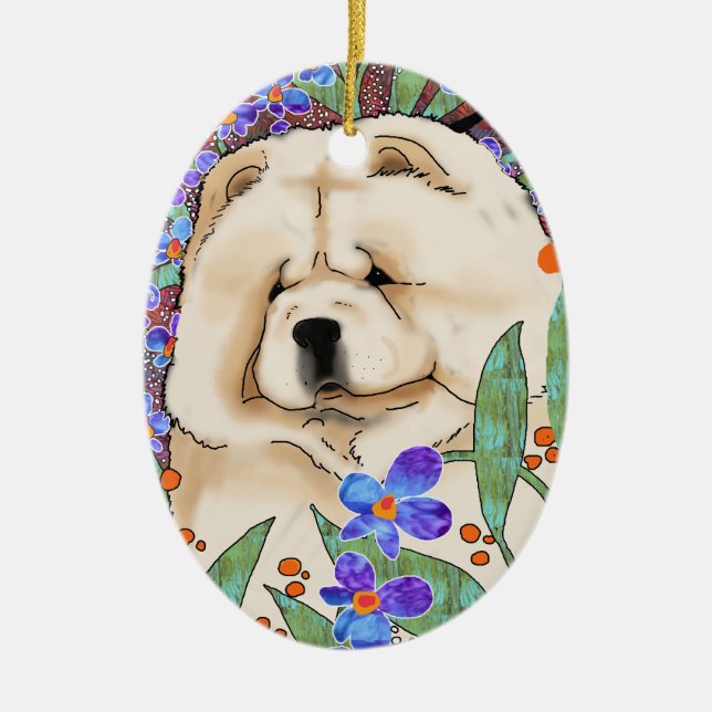 CREAM OF THE CROP pendant Ceramic Tree Decoration (Front)