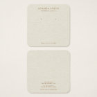 Cream off-white linen print earring display card