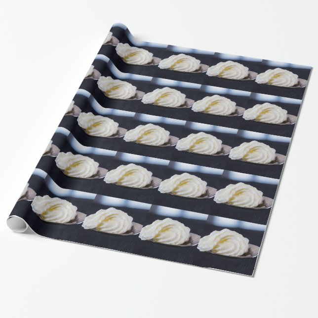 cream on a spoon macro concept wrapping paper (Unrolled)
