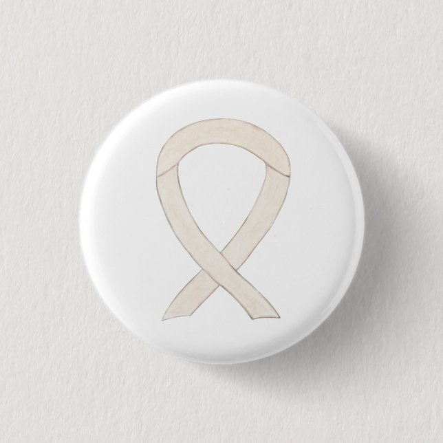 Cream or Ivory Awareness Ribbon Custom Pins (Front)