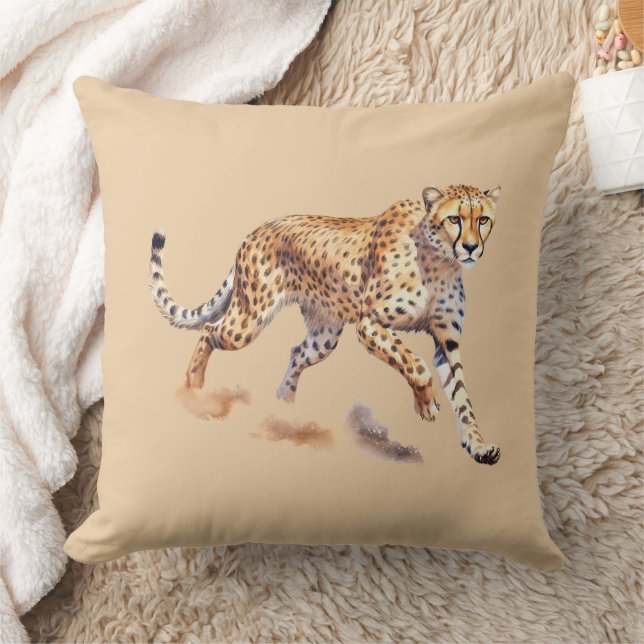 Cream Orange Cheetah Cushion (Blanket)