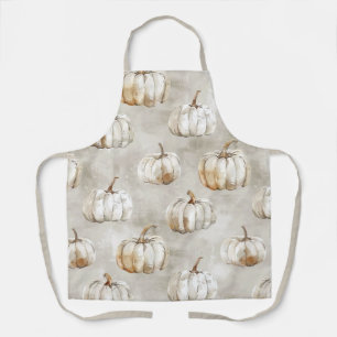 Cream Orange Pumpkins Autumn Apron