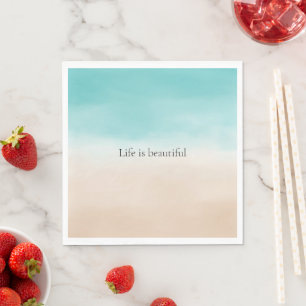 Cream Peach Aqua Ombre    Napkin