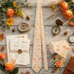 Cream & Peach Floral Pattern Tie<br><div class="desc">Embrace soft romance with this exquisite cream silk necktie featuring a delicate all-over pattern of peach and coral roses with subtle mint leaves – a timeless Liberty-style floral that radiates warmth and refinement. Perfect for spring and summer weddings, garden ceremonies, Easter celebrations, or adding tender sophistication to light gray, beige,...</div>