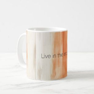 Cream Peach Orange Stripes Coffee Mug