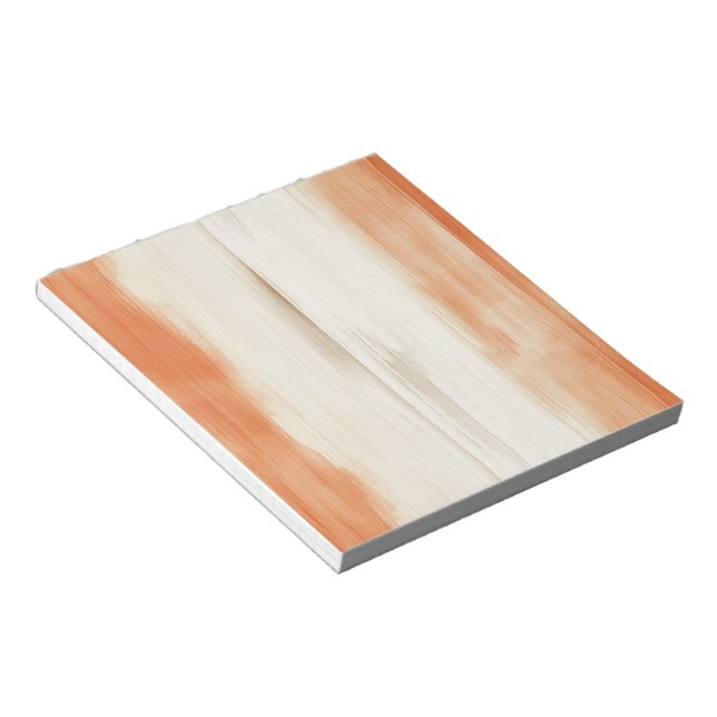 Cream Peach Orange Stripes   Notepad (Angled)