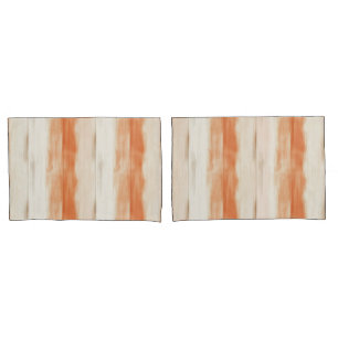 Cream Peach Orange Stripes   Pillowcase
