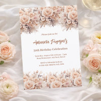 Cream peach roses florals birthday