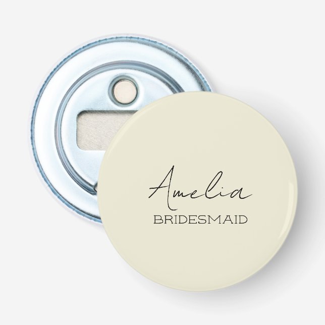 Cream Personalised Bridesmaid Bottle Opener (Front)