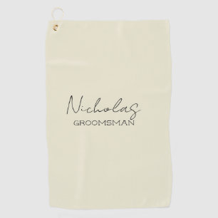 Cream Personalised Groomsman Golf Towel