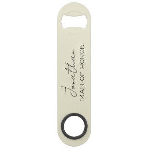 Cream Personalised Man of Honour Bottle Opener