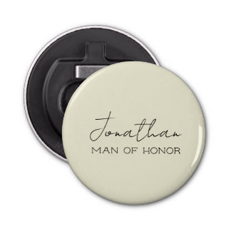 Cream Personalised Man of Honour  Bottle Opener