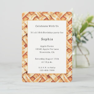Cream Pie Crust Birthday Invitation