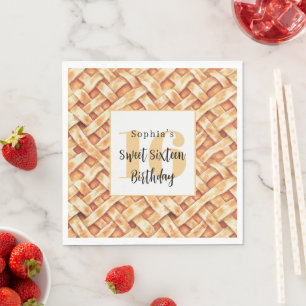 Cream Pie Crust Sweet 16 Birthday (or any year) Napkin