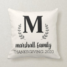 Cream Pillow with Personalise Family Initial