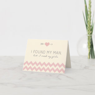 Cream & Pink Chevron Maid of Honour Card