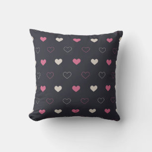 Cream & Pink Heart Seamless Pattern Cute Minimal Cushion